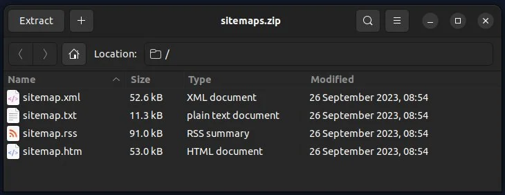 Sitemap files